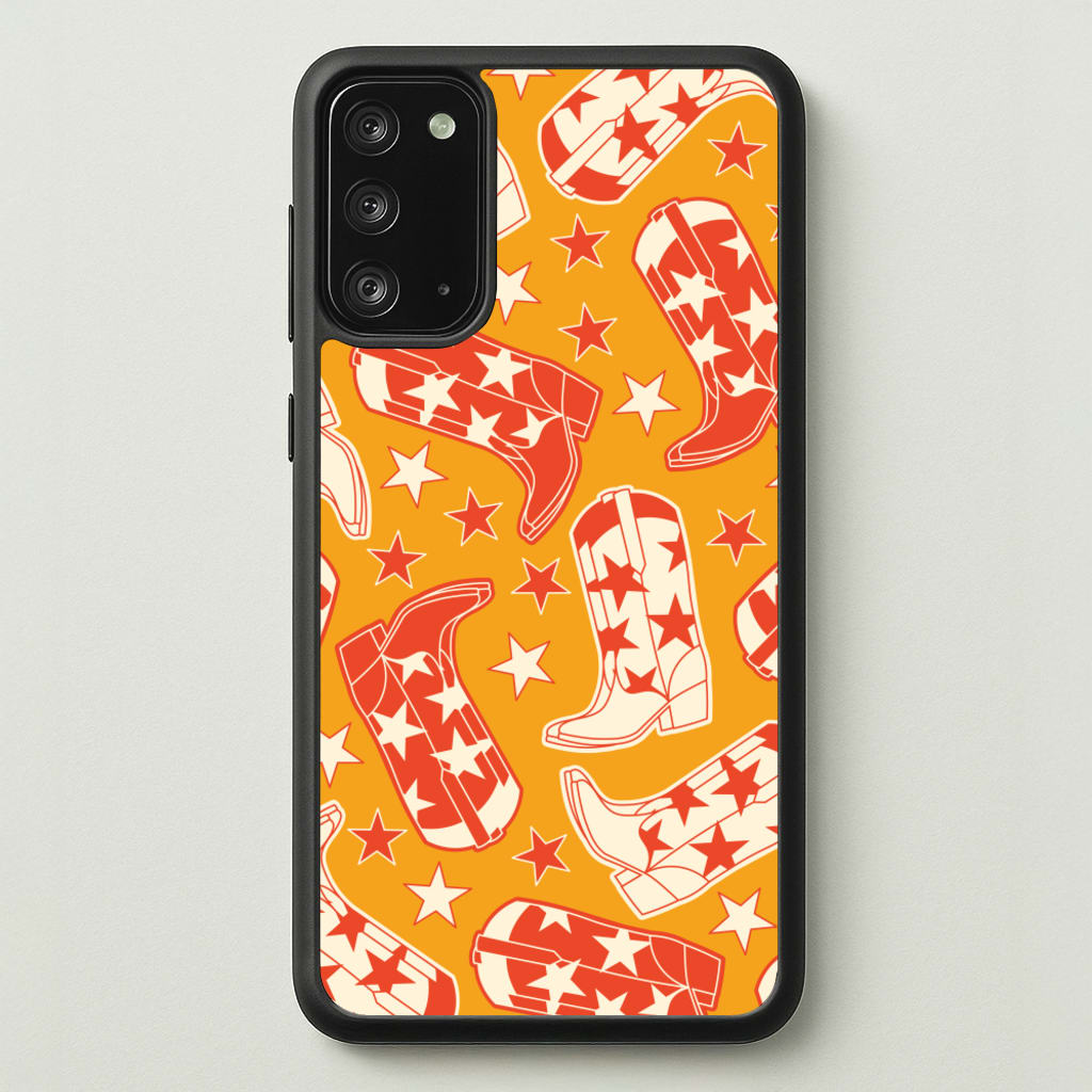 Cartoon Cowboy Boots And Stars Pattern - Western Phone Case for Galaxy Note 20