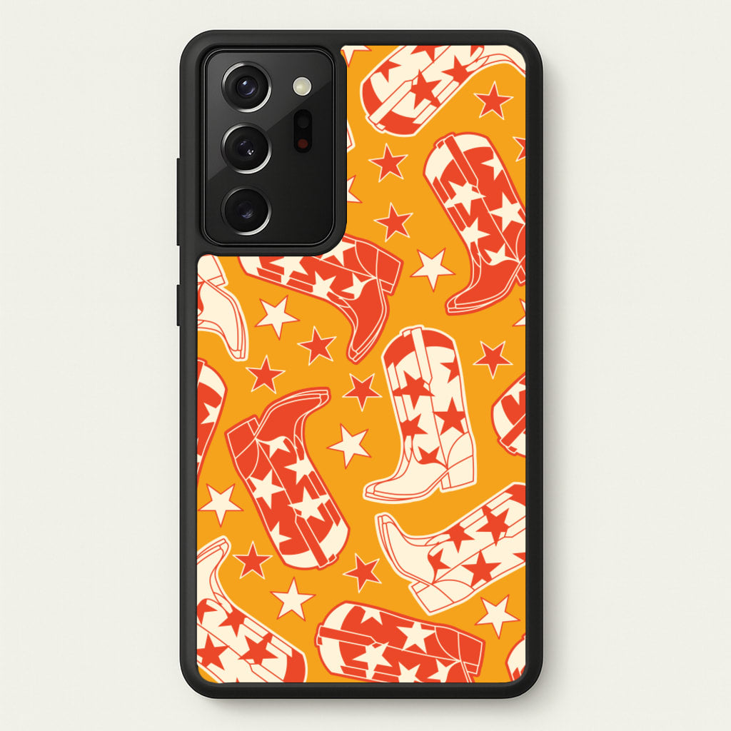 Cartoon Cowboy Boots And Stars Pattern - Western Phone Case for Galaxy Note 20 Ultra