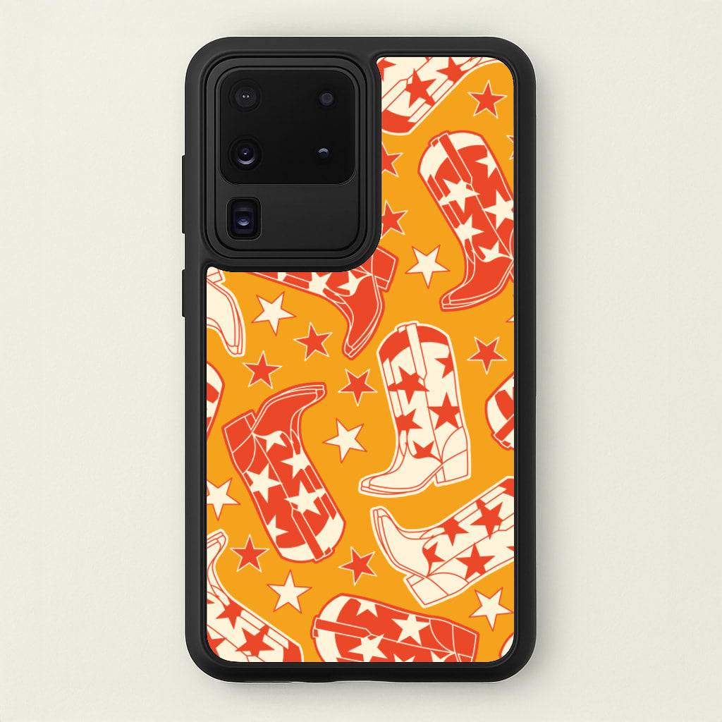 Cartoon Cowboy Boots And Stars Pattern - Western Phone Case for Galaxy S20 Ultra