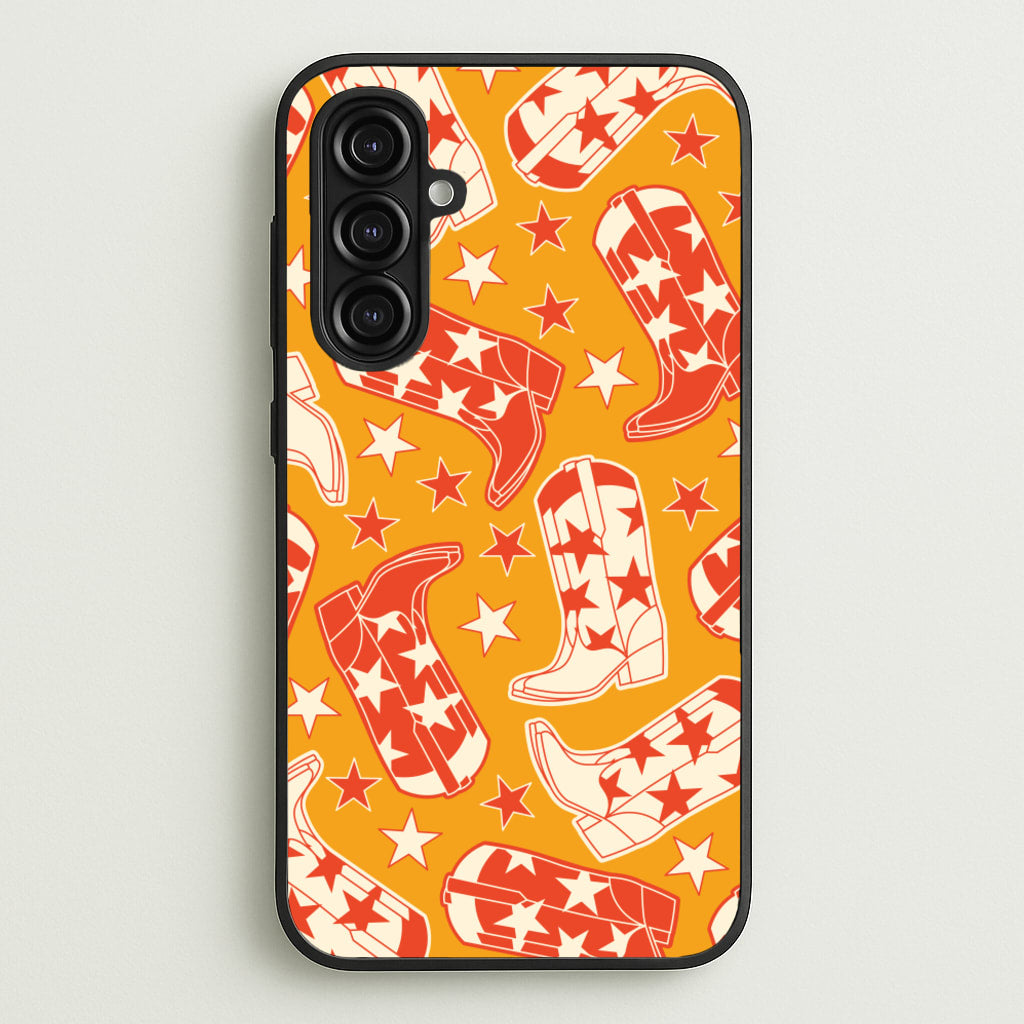 Cartoon Cowboy Boots And Stars Pattern - Western Phone Case for Galaxy A16