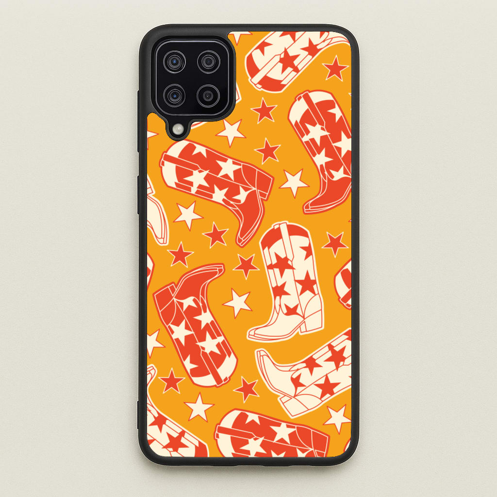Cartoon Cowboy Boots And Stars Pattern - Western Phone Case for Galaxy A12
