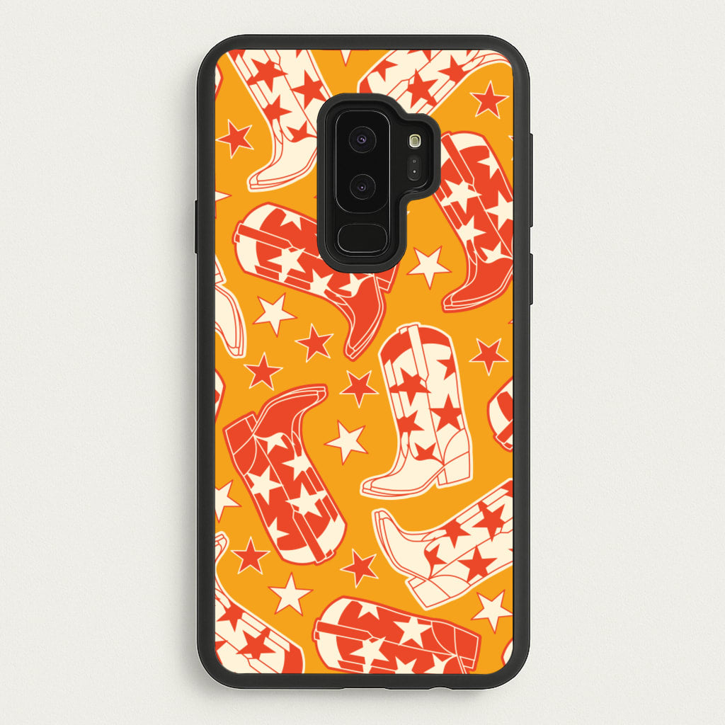 Cartoon Cowboy Boots And Stars Pattern - Western Phone Case for Galaxy S9 Plus