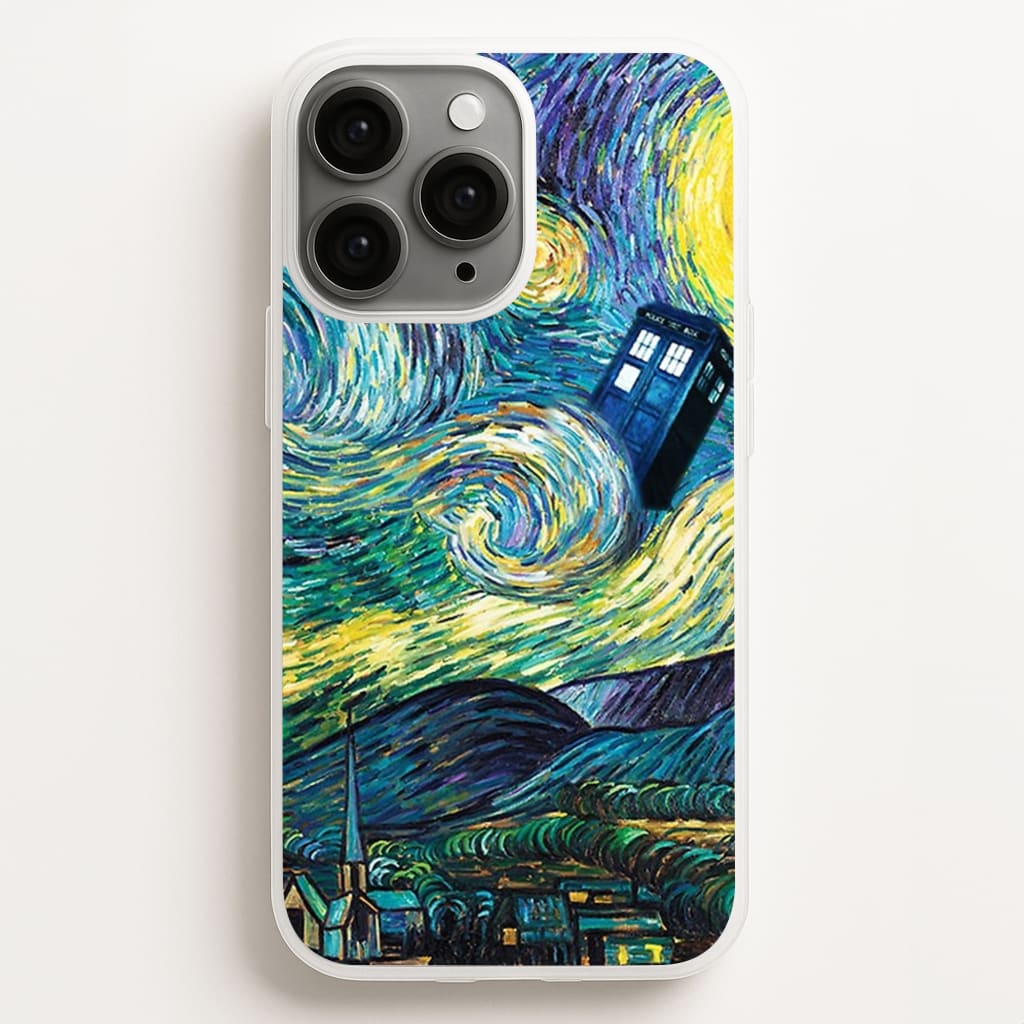 Starry Night Tardis - Doctor Who Phone Case for iPhone 16 Pro Max