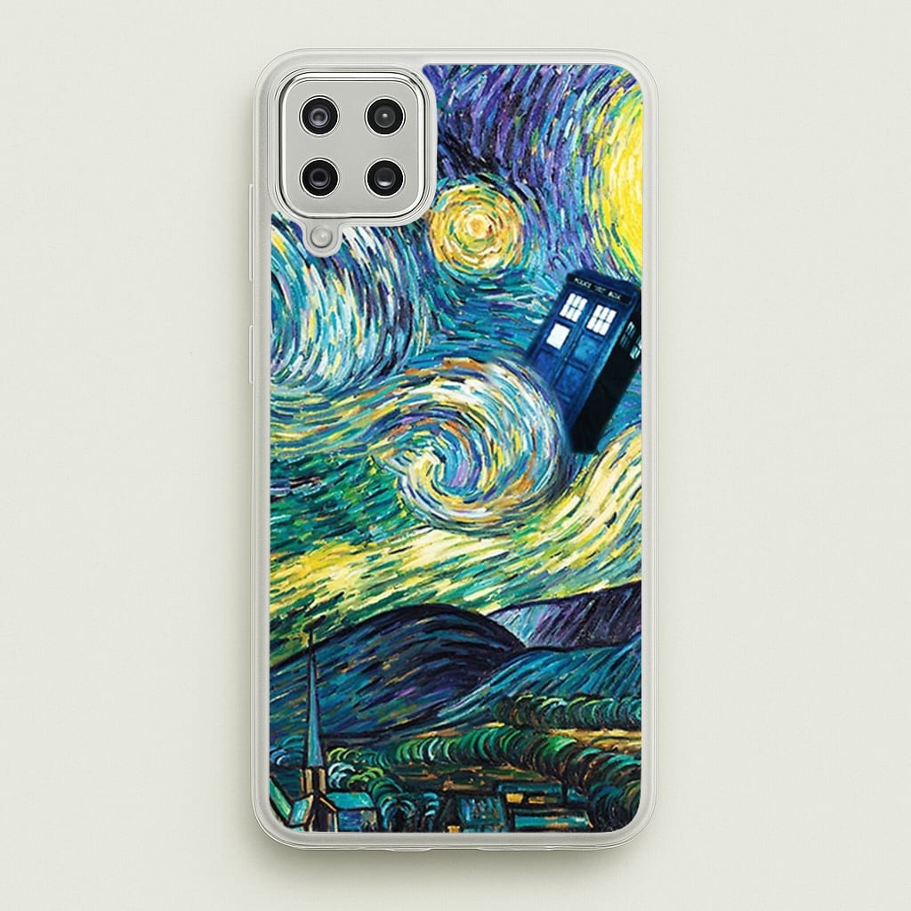 Starry Night Tardis - Doctor Who Phone Case for Galaxy A12