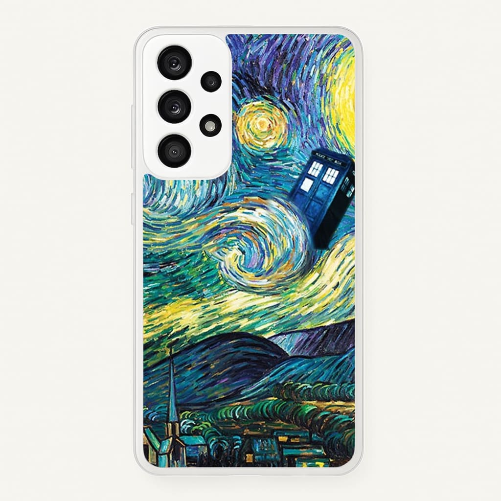 Starry Night Tardis - Doctor Who Phone Case for Galaxy A53