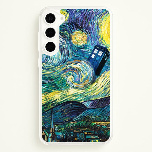 Starry Night Tardis - Doctor Who Phone Case for Galaxy S23
