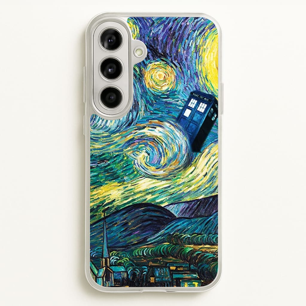 Starry Night Tardis - Doctor Who Phone Case for Galaxy A56