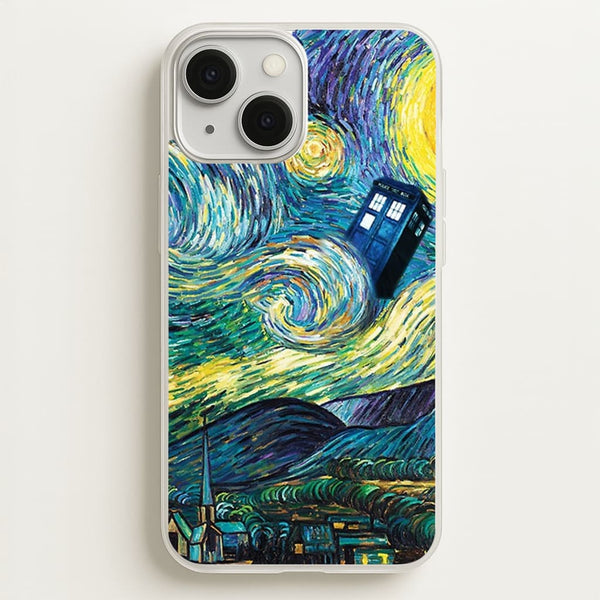 Starry Night Tardis - Doctor Who Phone Case for iPhone 13 Mini