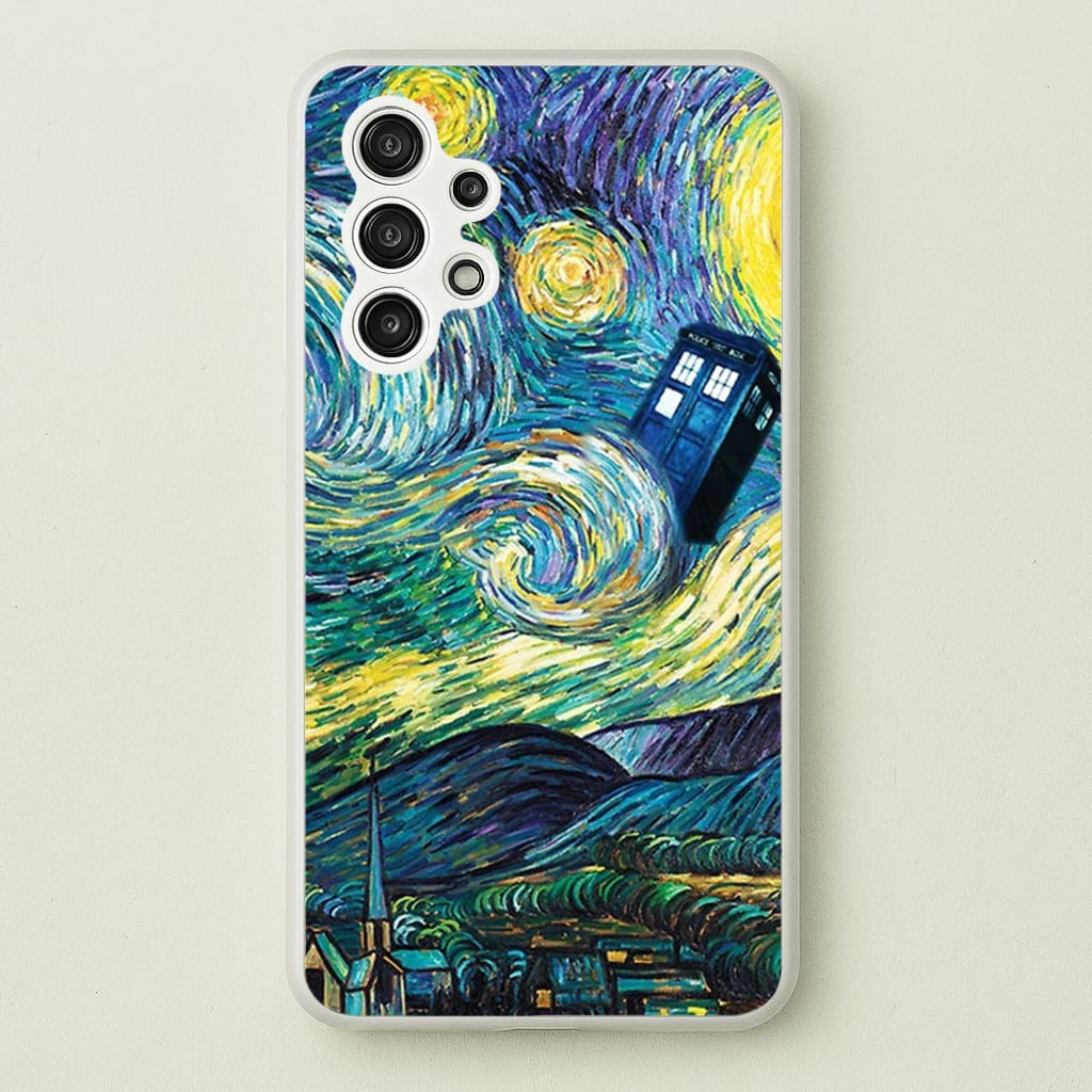 Starry Night Tardis - Doctor Who Phone Case for Galaxy A13