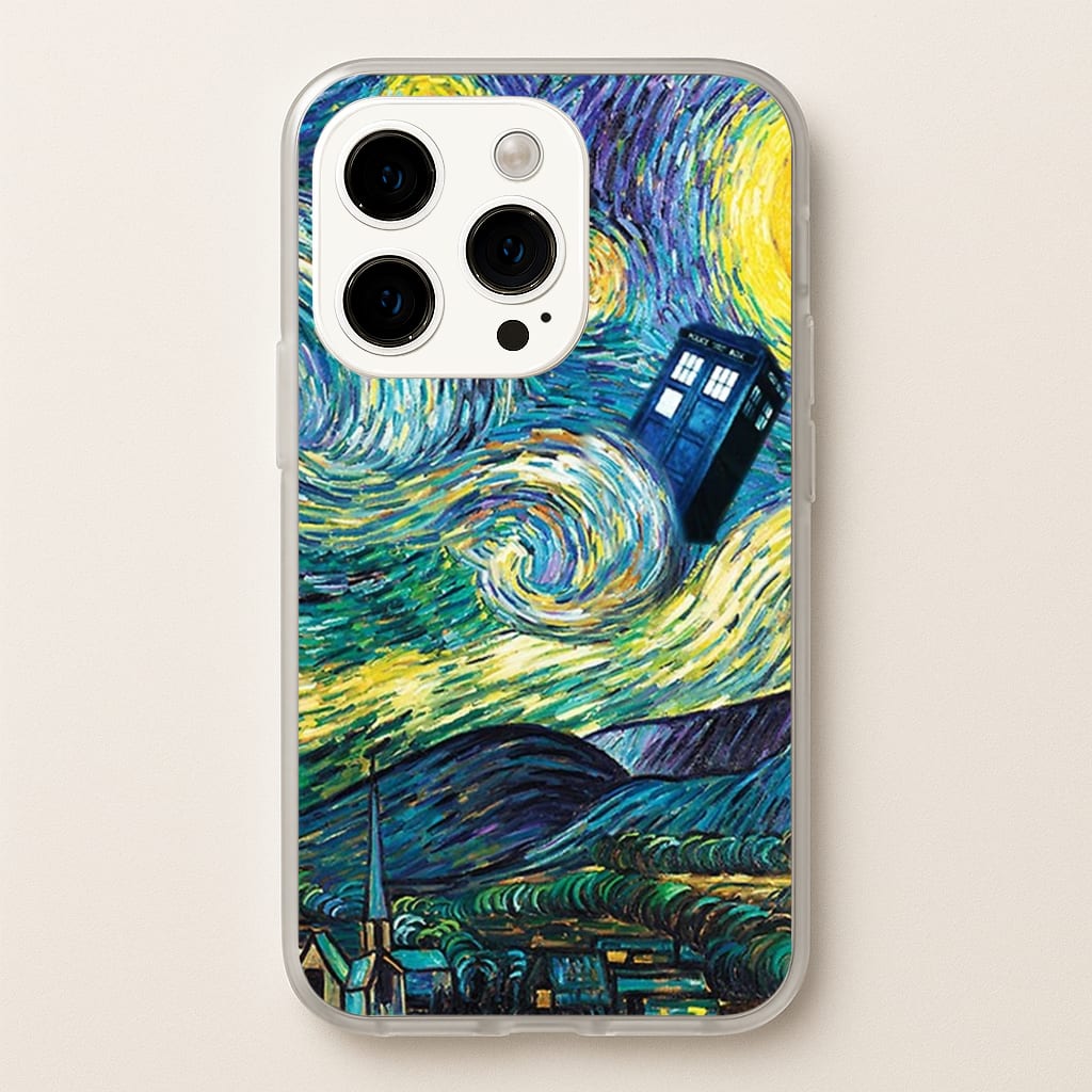 Starry Night Tardis - Doctor Who Phone Case for iPhone 15 Pro
