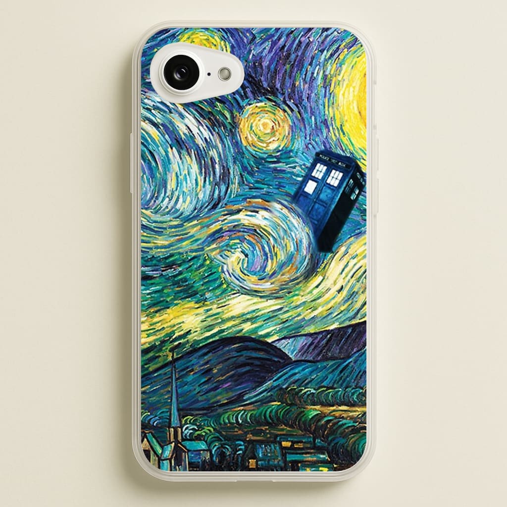 Starry Night Tardis - Doctor Who Phone Case for iPhone 16e