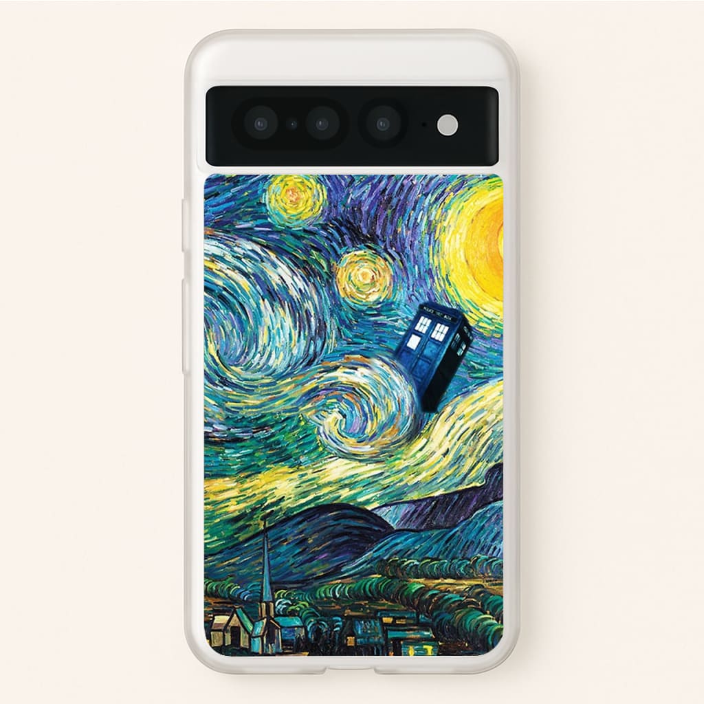 Starry Night Tardis - Doctor Who Phone Case for Google Pixel 7 Pro