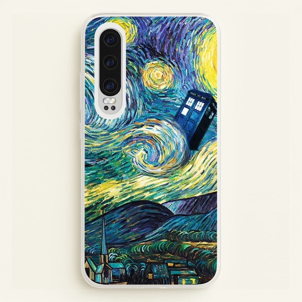 Starry Night Tardis - Doctor Who Phone Case for Huawei P30