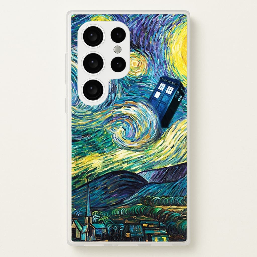 Starry Night Tardis - Doctor Who Phone Case for Galaxy S24 Ultra