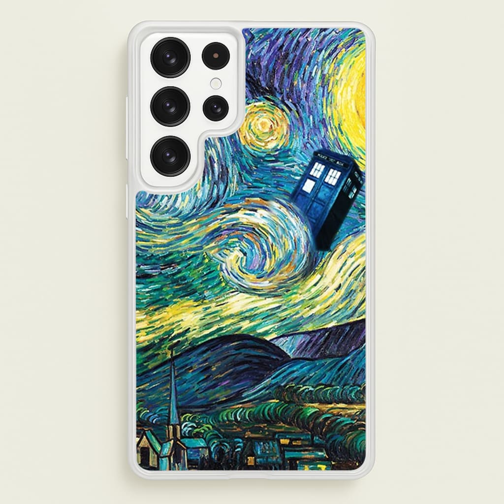 Starry Night Tardis - Doctor Who Phone Case for Galaxy S23 Ultra