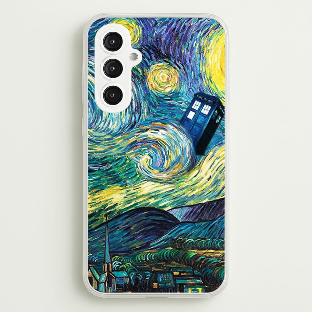 Starry Night Tardis - Doctor Who Phone Case for Galaxy S23FE