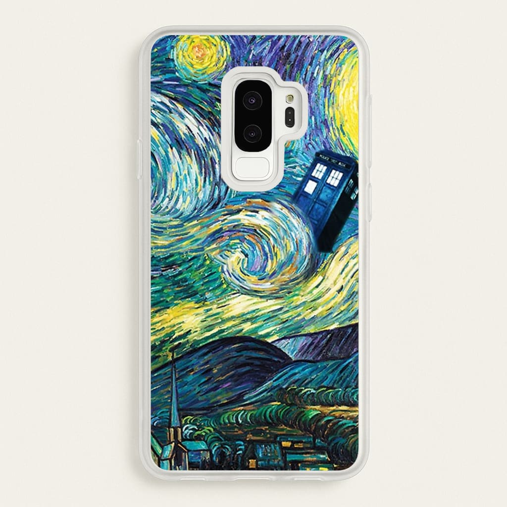 Starry Night Tardis - Doctor Who Phone Case for Galaxy S9 Plus