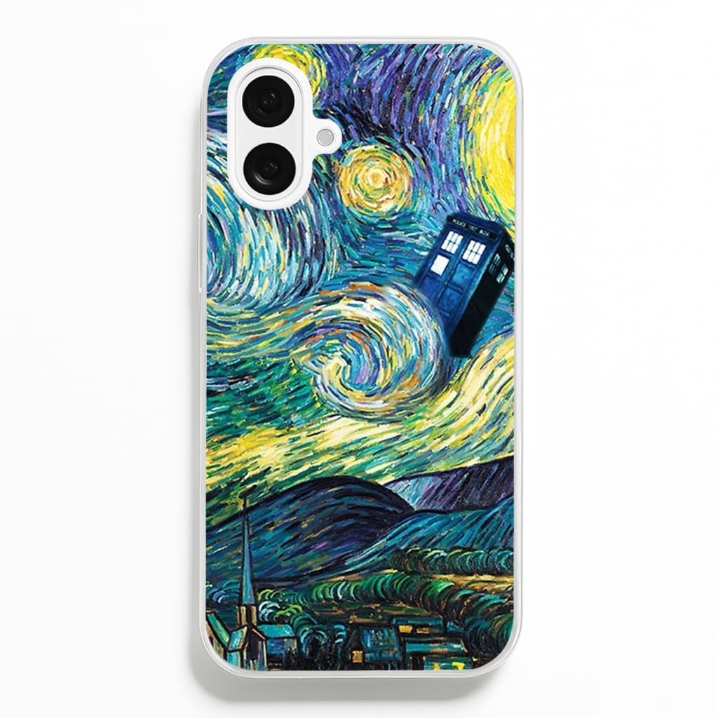 Starry Night Tardis - Doctor Who Phone Case for iPhone 16 Plus