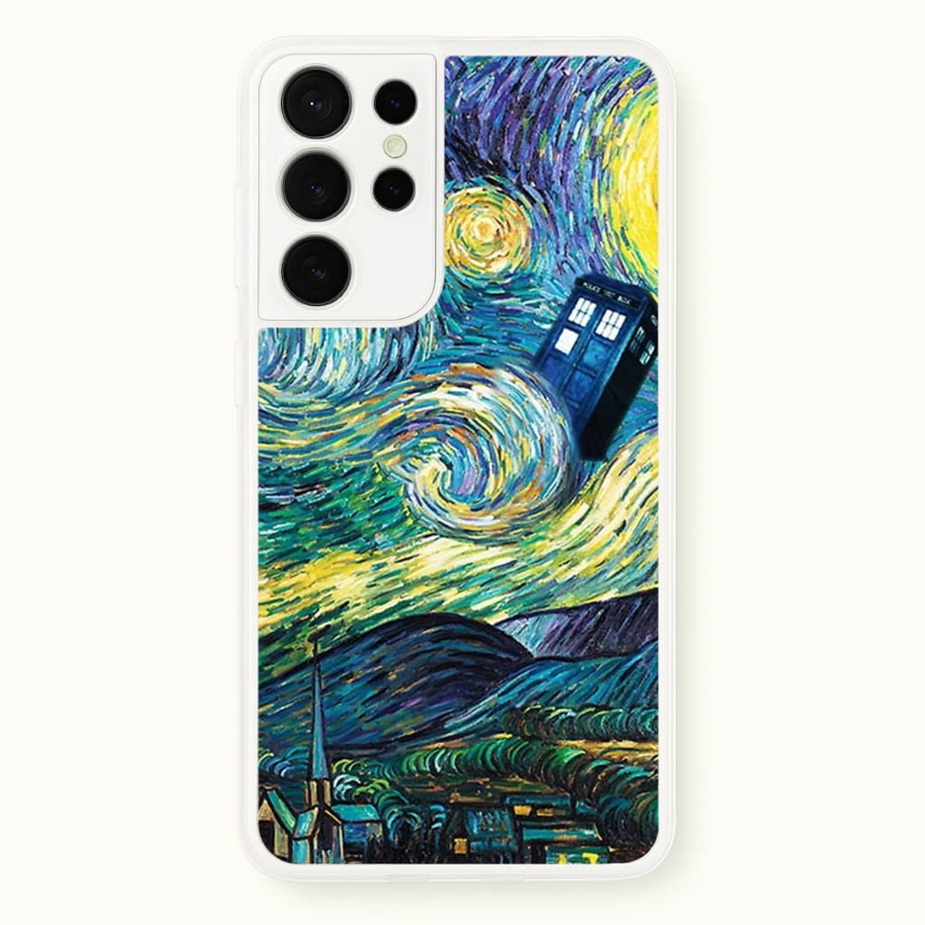 Starry Night Tardis - Doctor Who Phone Case for Galaxy S21 Ultra