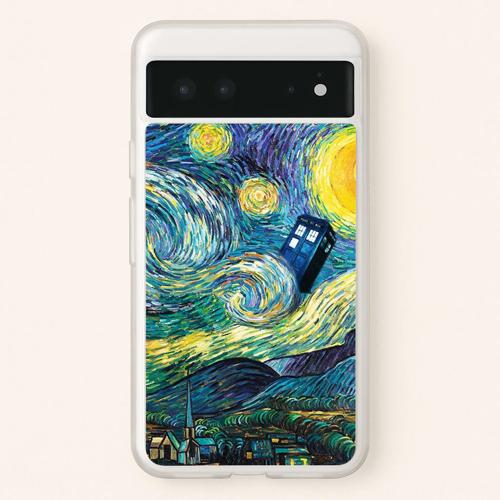 Starry Night Tardis - Doctor Who Phone Case for Google Pixel 6