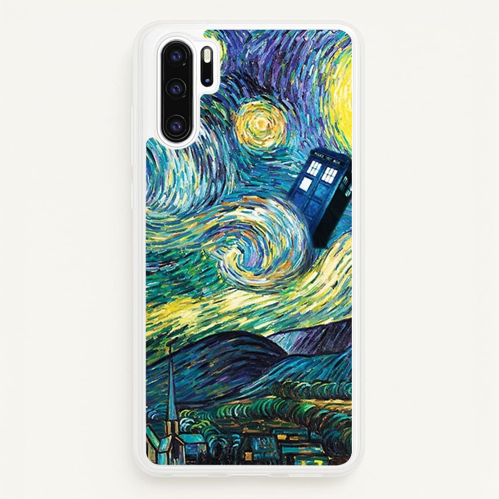 Starry Night Tardis - Doctor Who Phone Case for Huawei P30 Pro