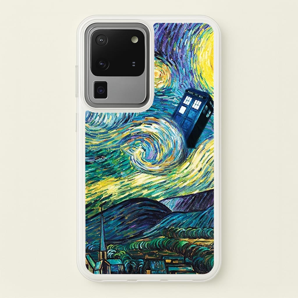 Starry Night Tardis - Doctor Who Phone Case for Galaxy S20 Ultra
