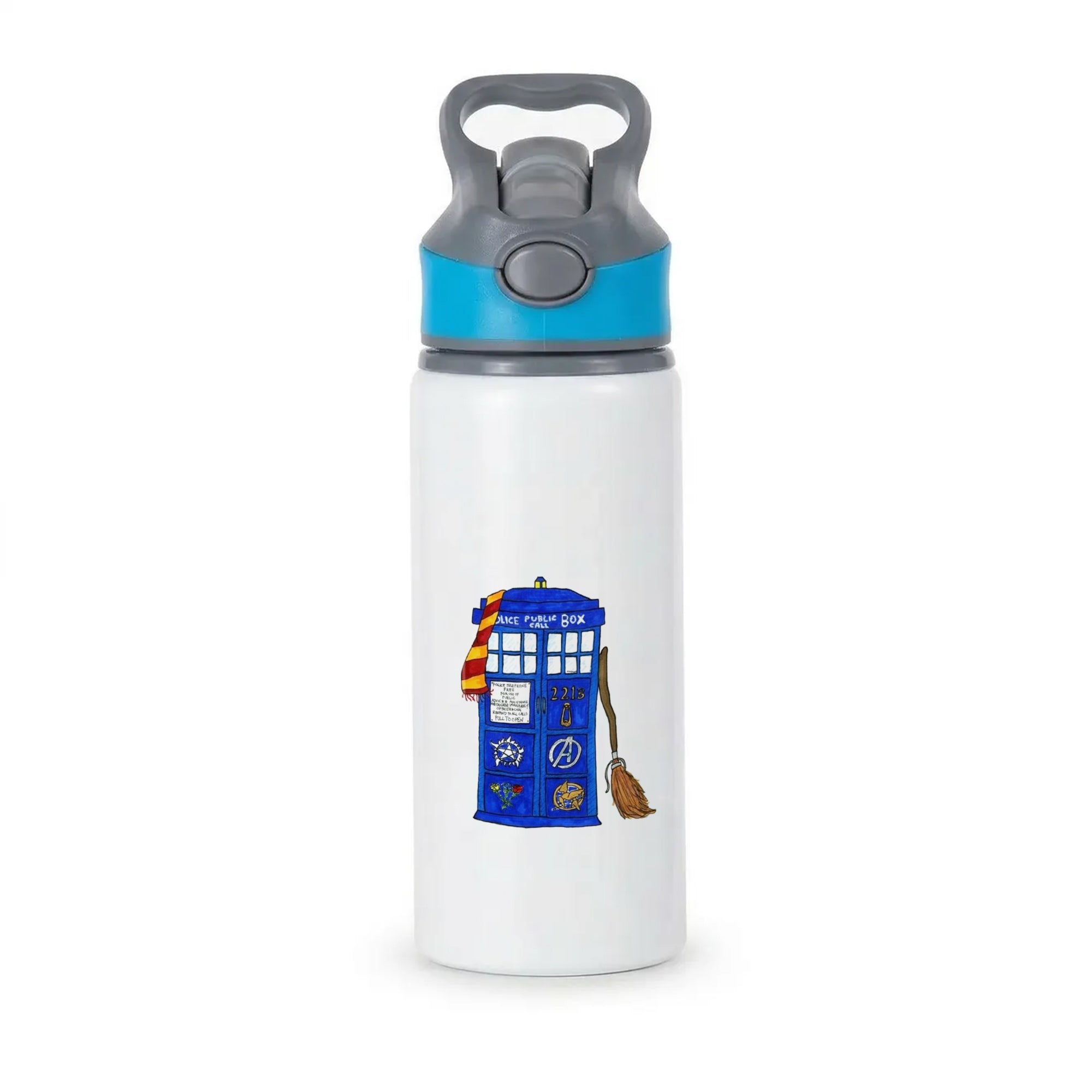 Multifandom Cartoon Active Water Bottle - Blue