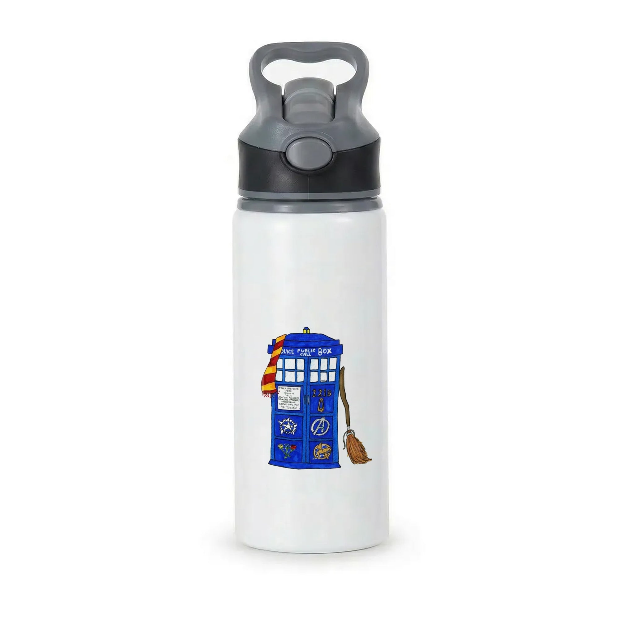 Multifandom Cartoon Active Water Bottle - Black