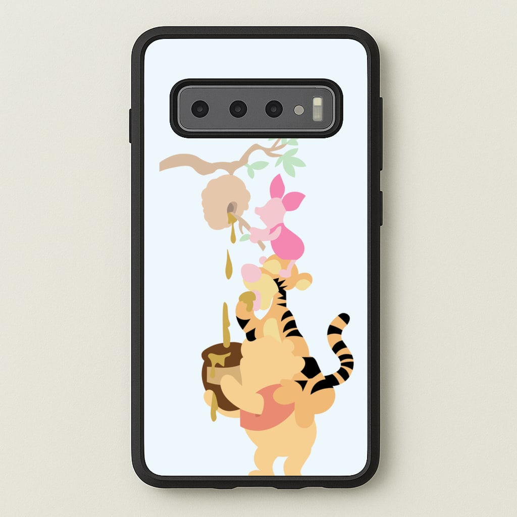 Bouncing Tiger , Piglet , Yellow Bear - Disney Phone Case for Galaxy S10 Plus