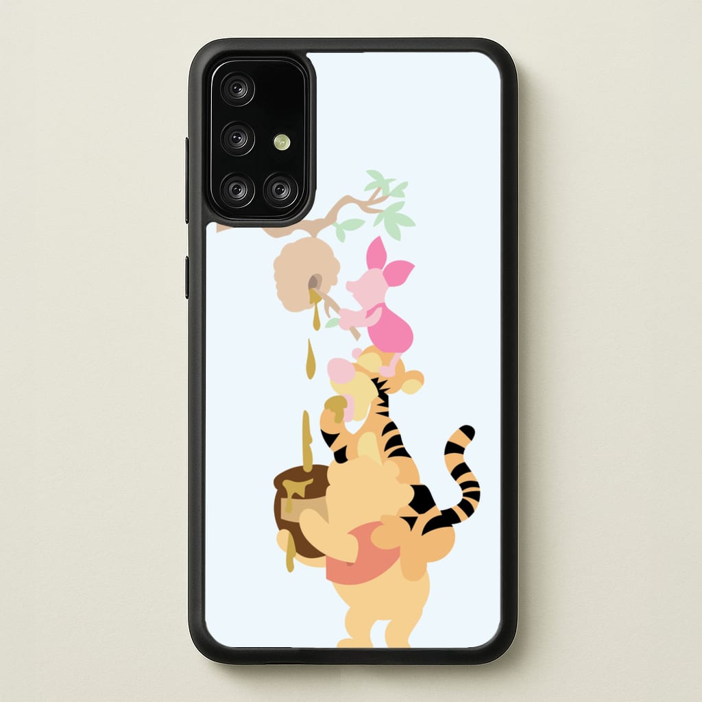 Bouncing Tiger , Piglet , Yellow Bear - Disney Phone Case for Galaxy A71