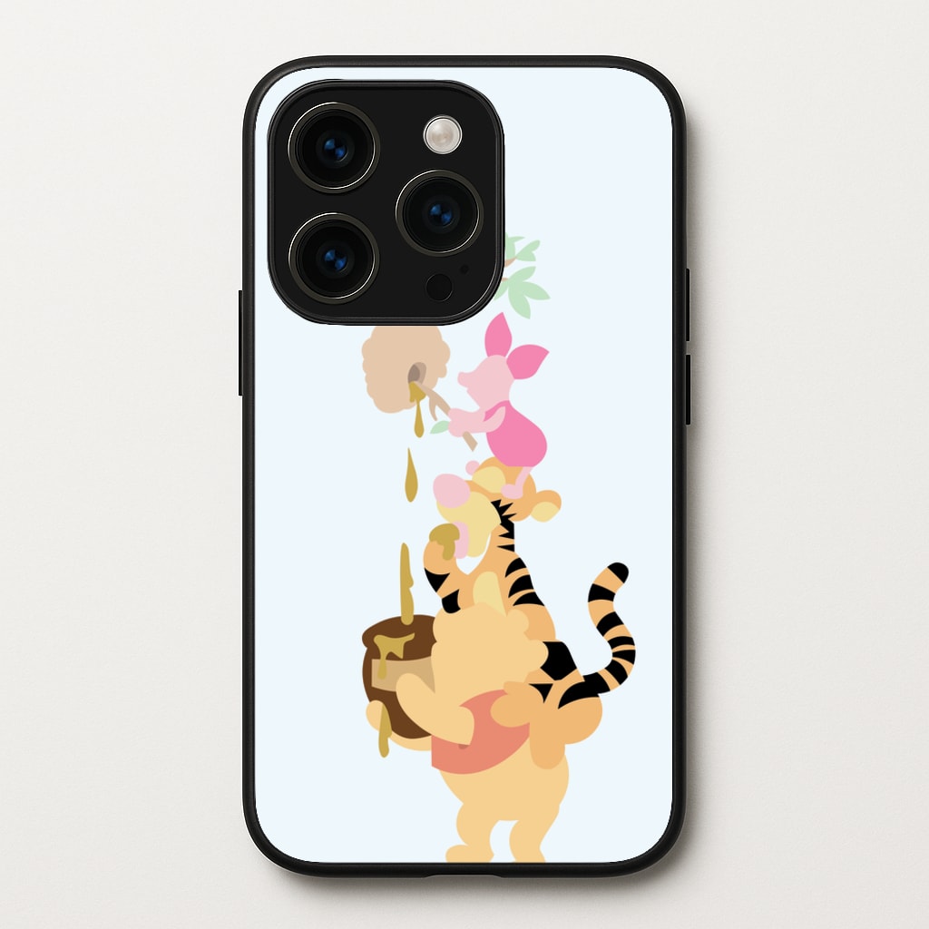 Bouncing Tiger , Piglet , Yellow Bear - Disney Phone Case for iPhone 14 Pro