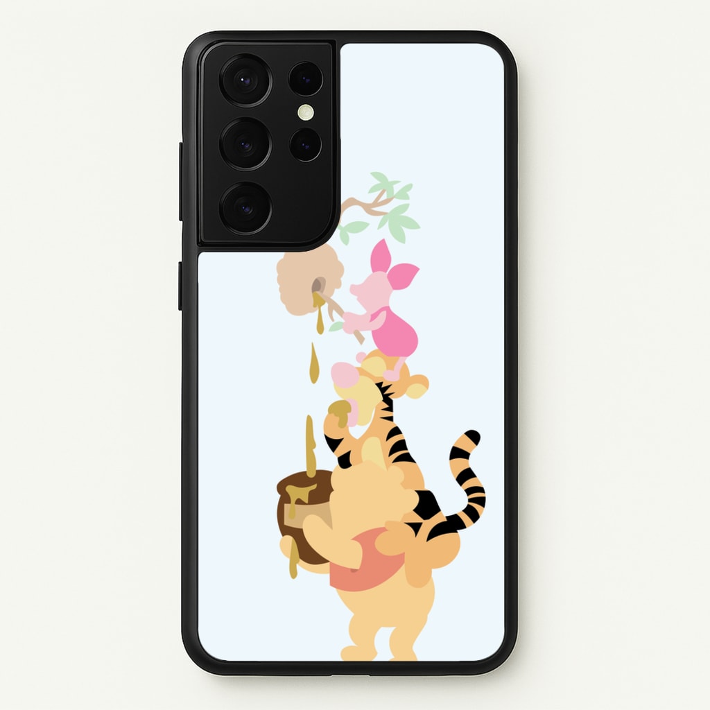 Bouncing Tiger , Piglet , Yellow Bear - Disney Phone Case for Galaxy S21 Ultra