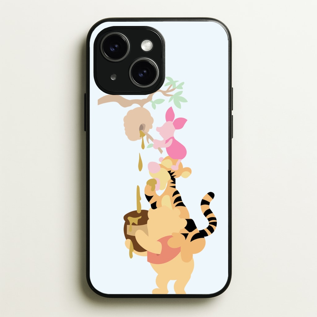 Bouncing Tiger , Piglet , Yellow Bear - Disney Phone Case for iPhone 15