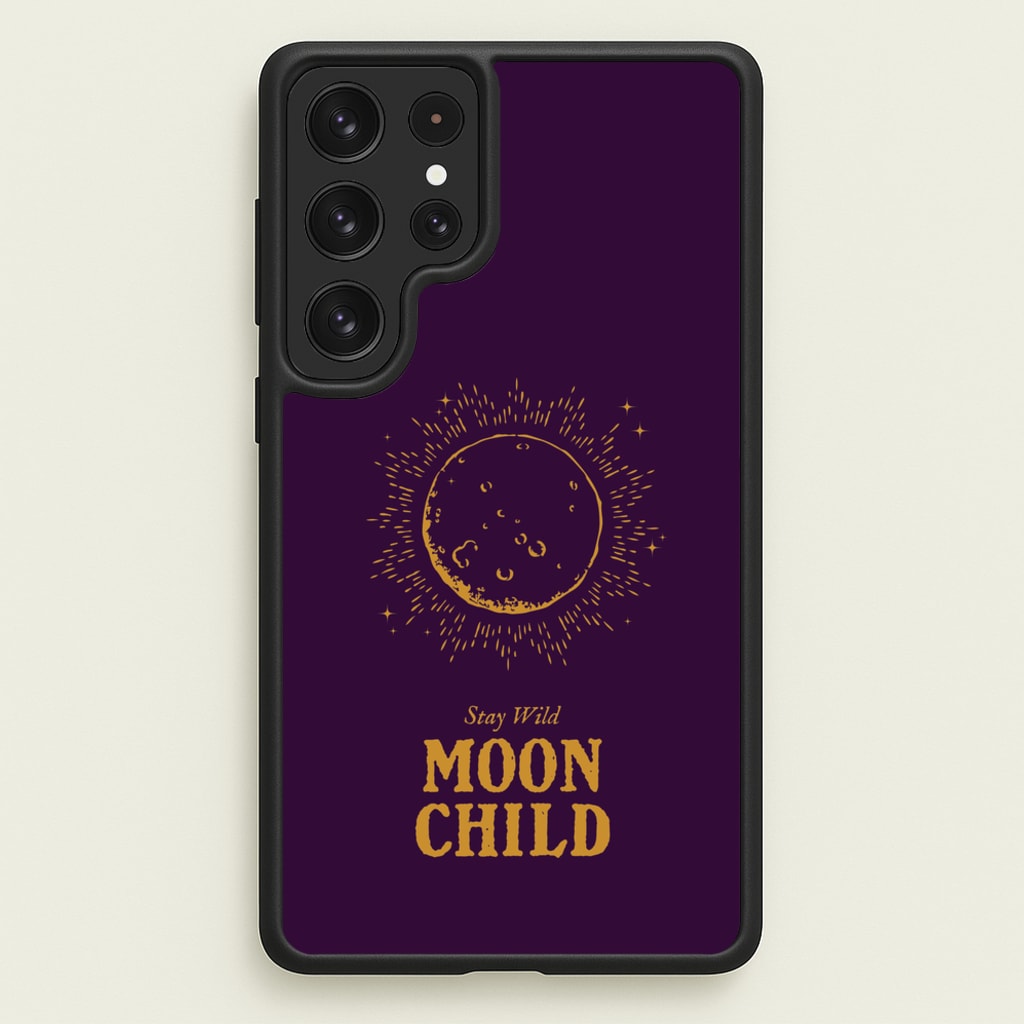 Stay Wild, Moon Child - Goth Aesthetic Phone Case for Galaxy S22 Ultra