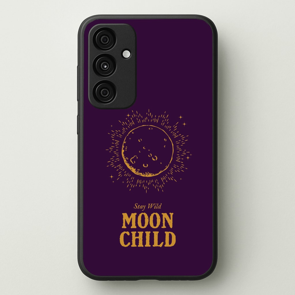 Stay Wild, Moon Child - Goth Aesthetic Phone Case for Galaxy A55