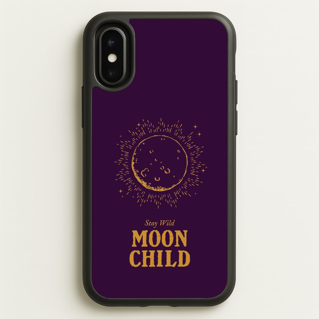 Stay Wild, Moon Child - Goth Aesthetic Phone Case for iPhone X / XS