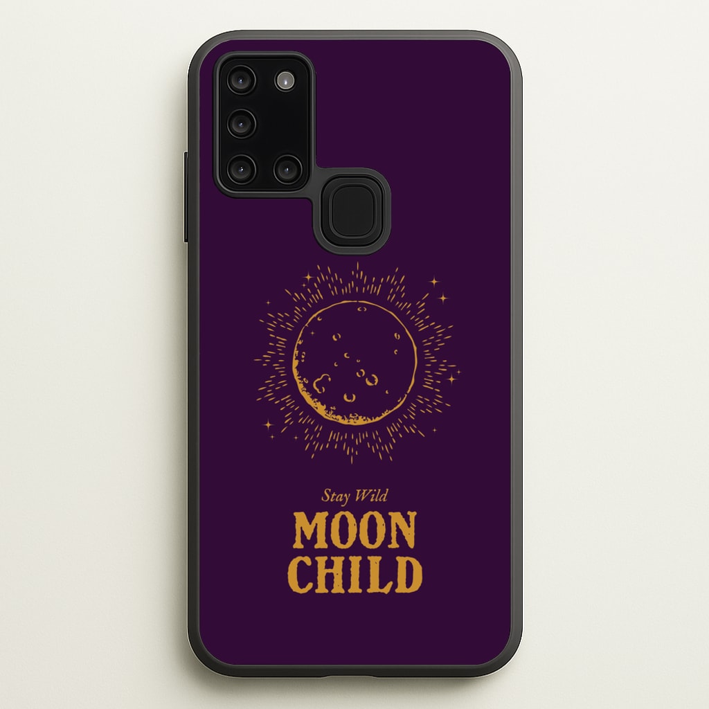 Stay Wild, Moon Child - Goth Aesthetic Phone Case for Galaxy A21s