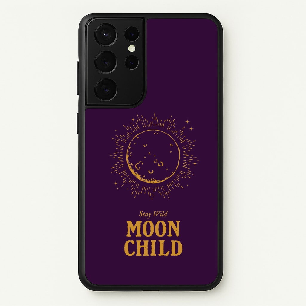 Stay Wild, Moon Child - Goth Aesthetic Phone Case for Galaxy S21 Ultra