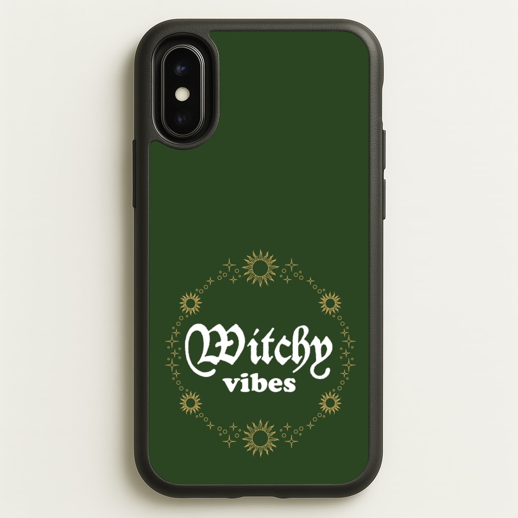 Witchy Vibes Green - Goth Aesthetic Phone Case for iPhone X / XS