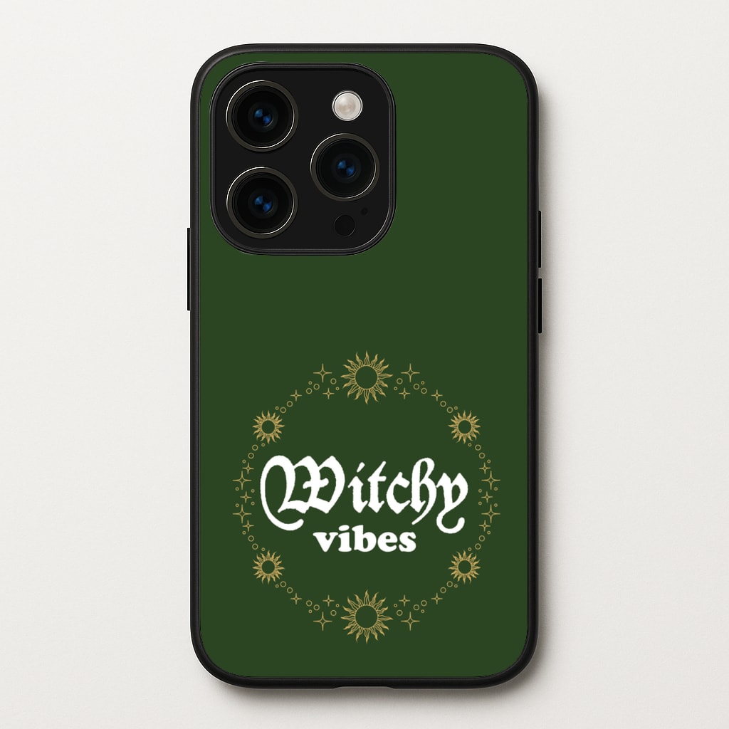 Witchy Vibes Green - Goth Aesthetic Phone Case for iPhone 15 Pro