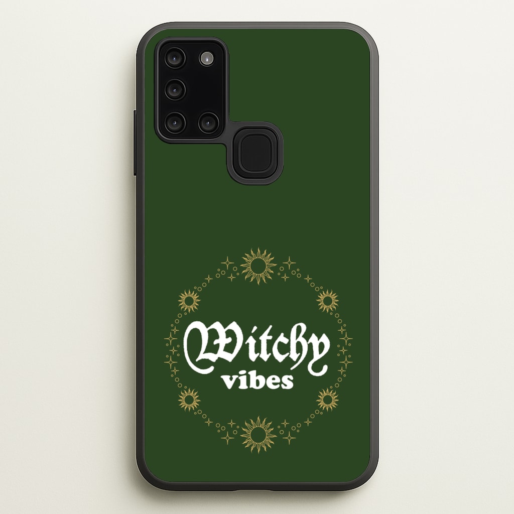 Witchy Vibes Green - Goth Aesthetic Phone Case for Galaxy A21s