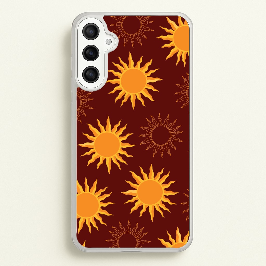 Vintage Sun Pattern - Goth Aesthetic Phone Case for Galaxy A34