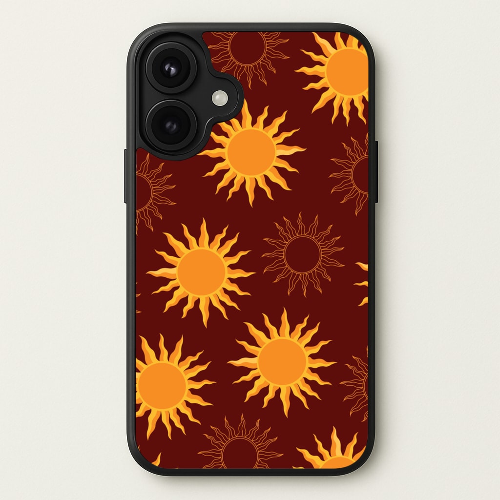 Vintage Sun Pattern Phone Case for iPhone 17