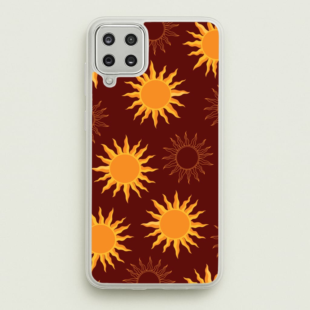 Vintage Sun Pattern - Goth Aesthetic Phone Case for Galaxy A12