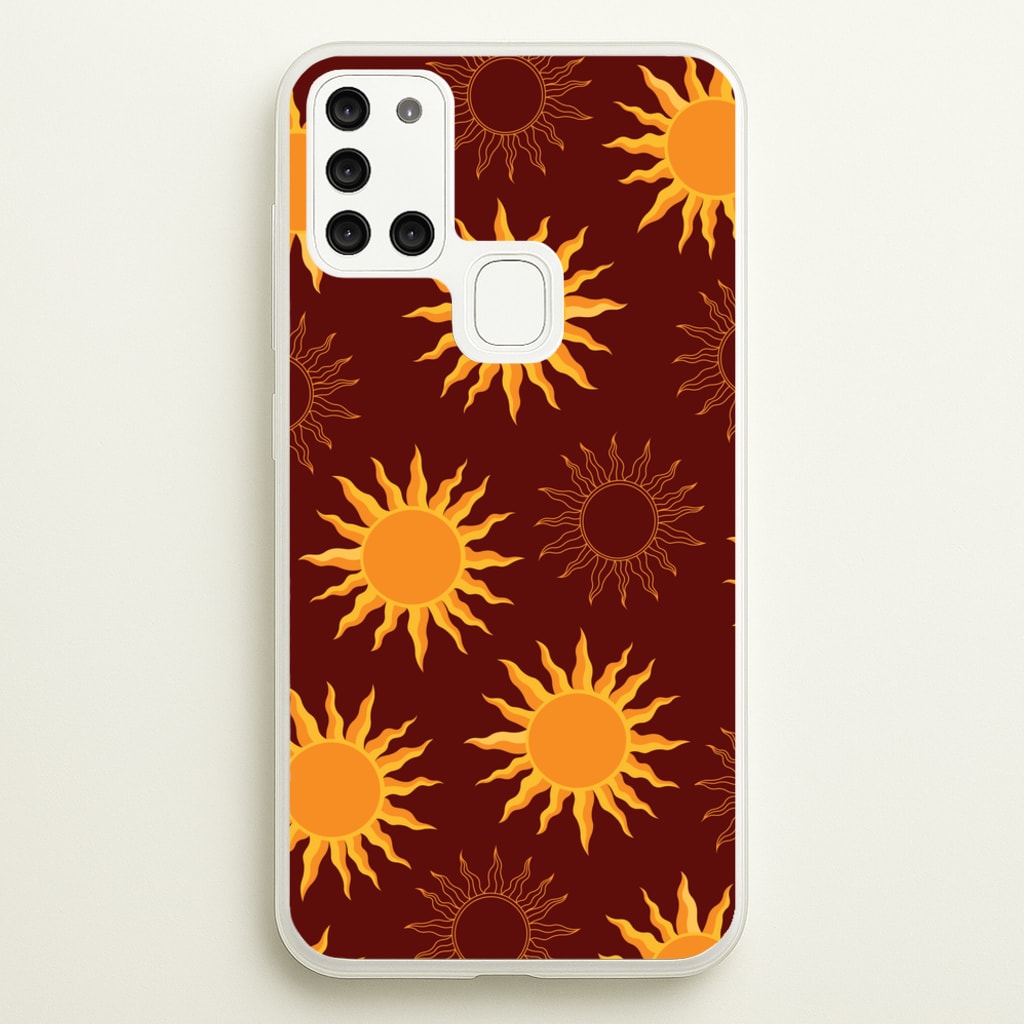 Vintage Sun Pattern - Goth Aesthetic Phone Case for Galaxy A21s