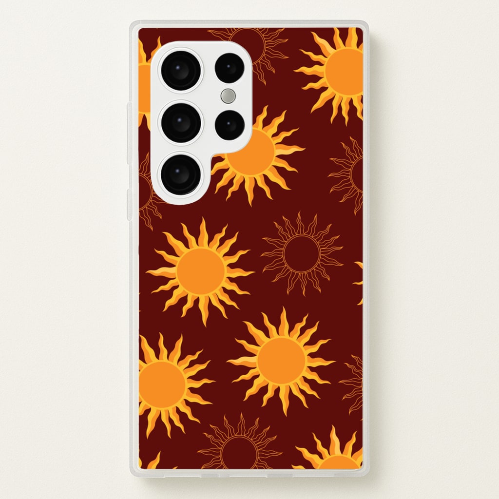 Vintage Sun Pattern - Goth Aesthetic Phone Case for Galaxy S24 Ultra