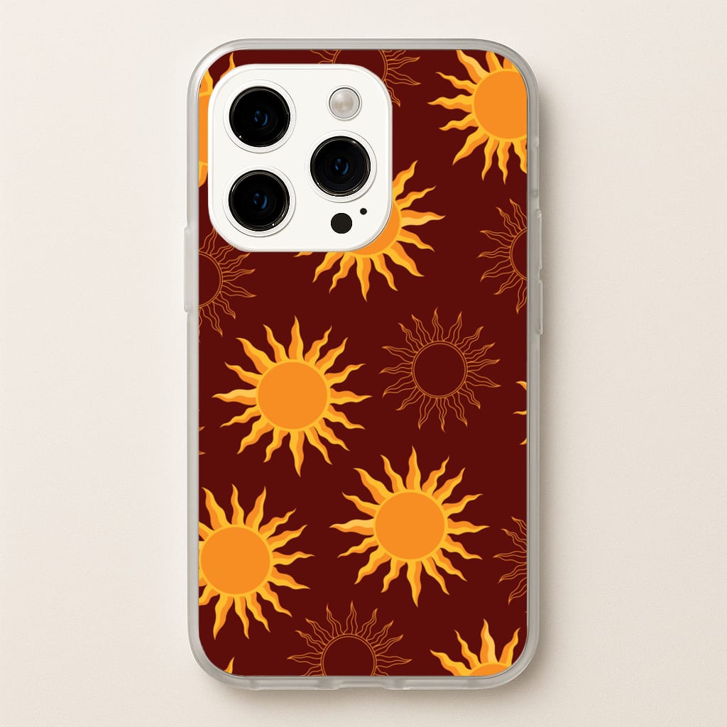 Vintage Sun Pattern - Goth Aesthetic Phone Case for iPhone 15 Pro Max