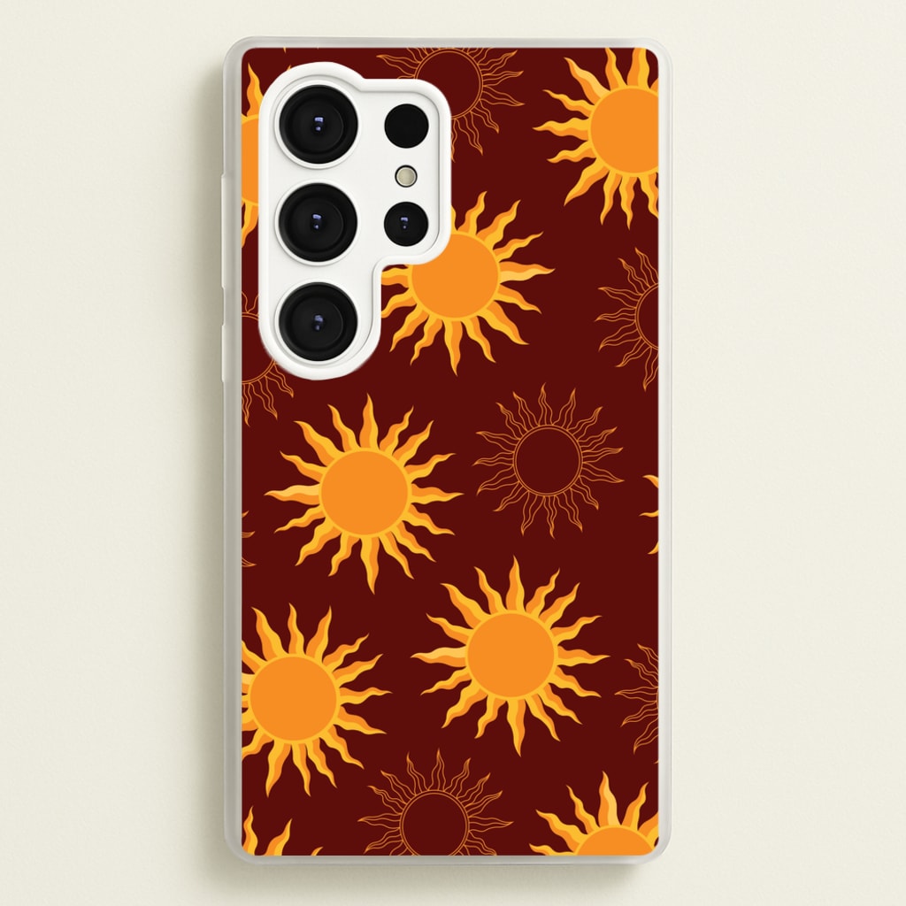 Vintage Sun Pattern - Goth Aesthetic Phone Case for Galaxy S25 Ultra