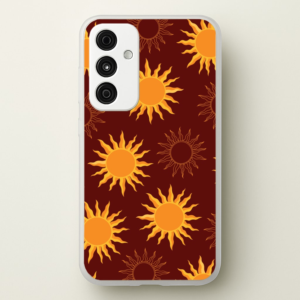 Vintage Sun Pattern - Goth Aesthetic Phone Case for Galaxy A55