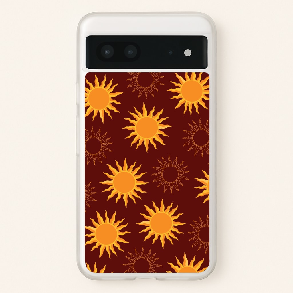 Vintage Sun Pattern - Goth Aesthetic Phone Case for Google Pixel 7